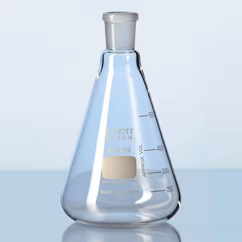 Erlenmeyer rodé en verre blanc DURAN capacité 1 l rodage 29/32