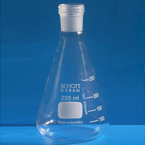 Erlenmeyer rodée en verre blanc DURAN capacité 250 ml rodaviss 19/26