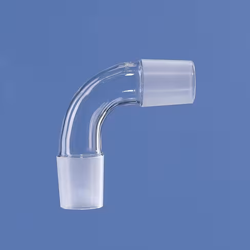 Raccord en verre incurvés à 90° 2 rodages mâles 24/29