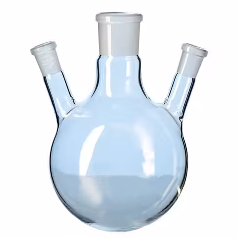 Ballon tricol fond rond en verre borosilicaté 3.3 capacité 500 ml rodage central 24/29 rodage incliné 24/29 x 2