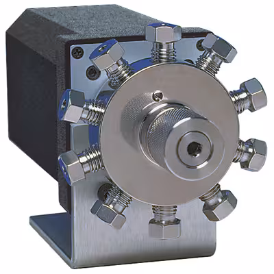 Vanne VALCO 2 pos 4 voies 1/8P 1,7 mm cde manuelle75c/5000 psi liq