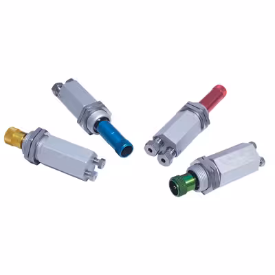 Combo aiguille valve short black knob500 ml/min, 40psi he/n2, 1/16 int, al/viton