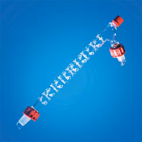 Colonne de vigreux avec tête de distillation intégrée GL 14 long utile 250 mm rodaviss 24/29 x 2