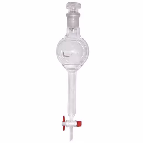 Ampoule à décanter sphérique type GILSON verre Duran clé PTFE 500 ml R 29/32