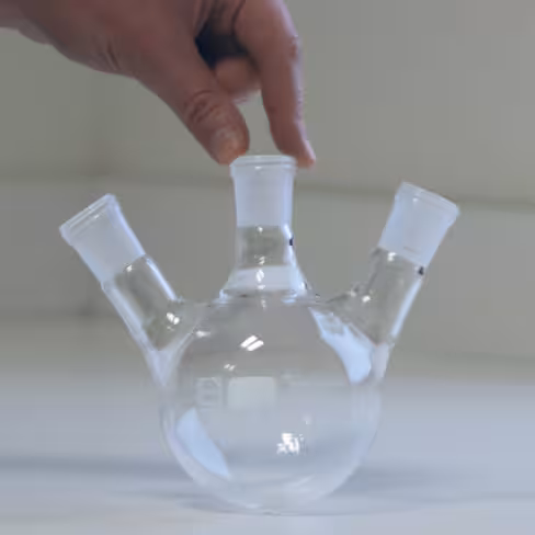 Tricol fond rond en verre DURAN capacité 100 ml rodaviss central 19/26 rodaviss incliné 19/26 x2