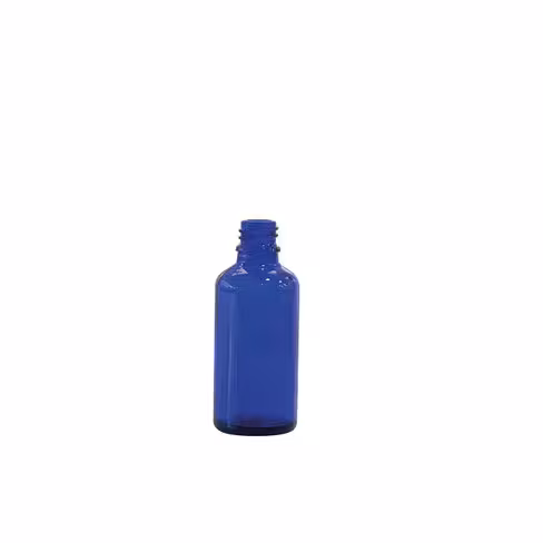 Flacon en verre bleu col étroit DIN-18 50 ml x 88