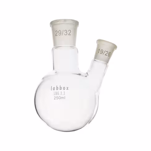 Ballon sphérique bicol rodé LBG 3.3 central 19/26 latéral 19/26 250 ml