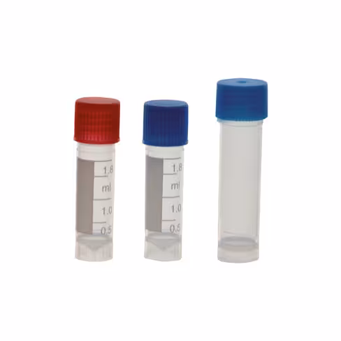 Cryotube gradué avec bouchon à vis rouge joint en silicone et zone d écriture 1,8 ml x 500