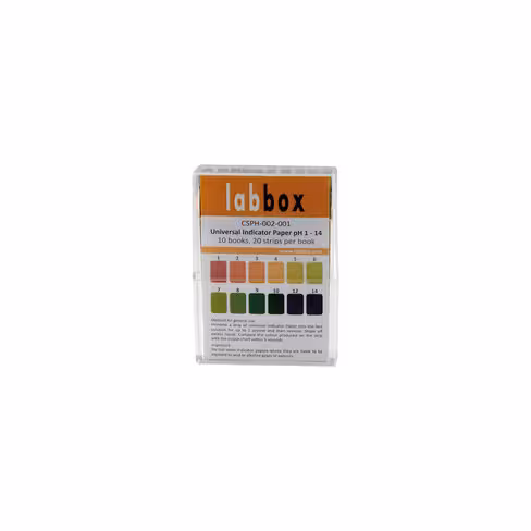 Bandelette indicatrice pH pH 1 - pH 14 à intervalles de 1 pH 10 x 20 bandes/boîte