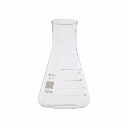 Fiole Erlenmeyer col large 500 ml LBG 3.3 x 8