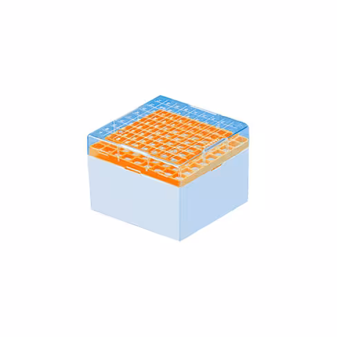 Cryoboîte en PC pour 81 cryotubes de 3-5 ml orange
