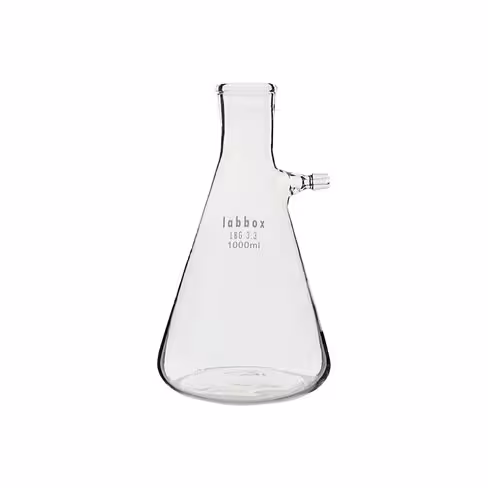 Fiole à vide avec olive latérale forme Erlenmeyer 1 l LBG N