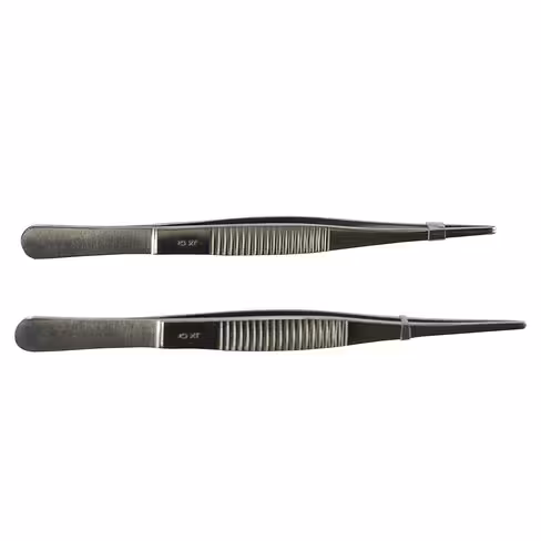 Pince de laboratoire en acier inox droite pour dissection x 2