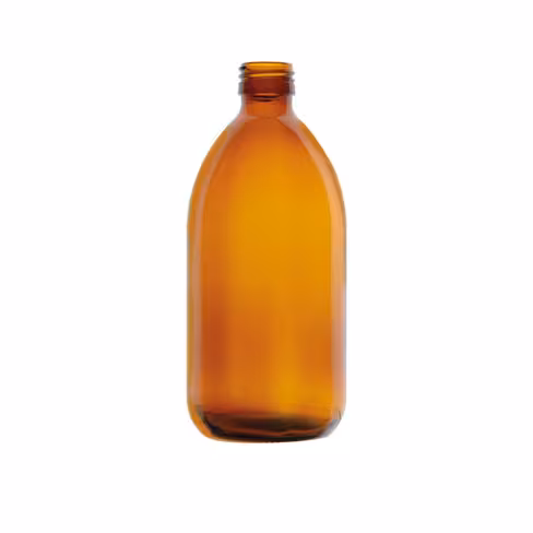 Flacon en verre ambré col étroit plastique28 500 ml x 35