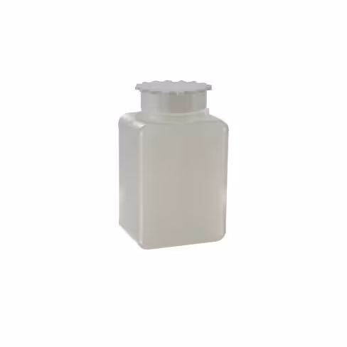 Flacon en plastique rectangulaire gradué col large avec bouchon à vis 1 l x 115
