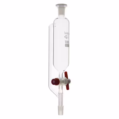 Ampoule de coulée isobare avec clé en PTFE 19/26 LBG 3.3, 100 ml