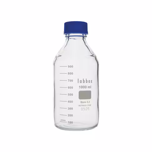 Flacon gradué ISO bague déversement et bouchon inclus LBG 3.3 2 l