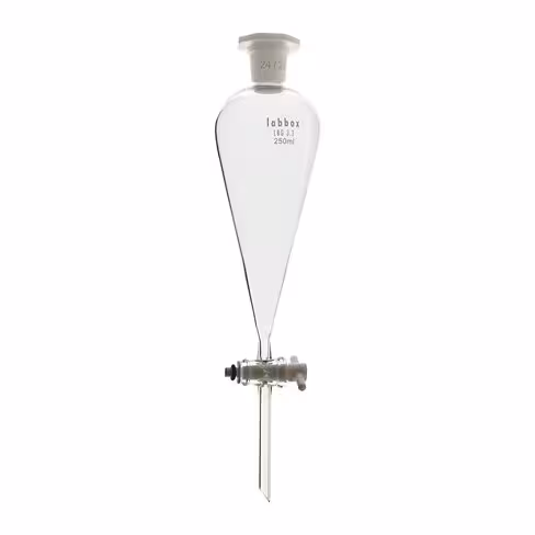 Ampoule à décanter avec clé en PTFE 500 ml LBG 3.3 x 2