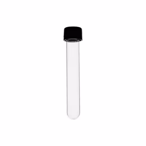 Tube à essai fond plat avec bouchon vissant phénolique Ø 20 x 150 mm x 100