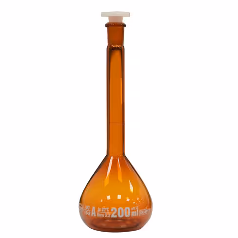 Fiole jaugée classe A ambré 1 l premium Line bouchon en plastique 24/29 x 2