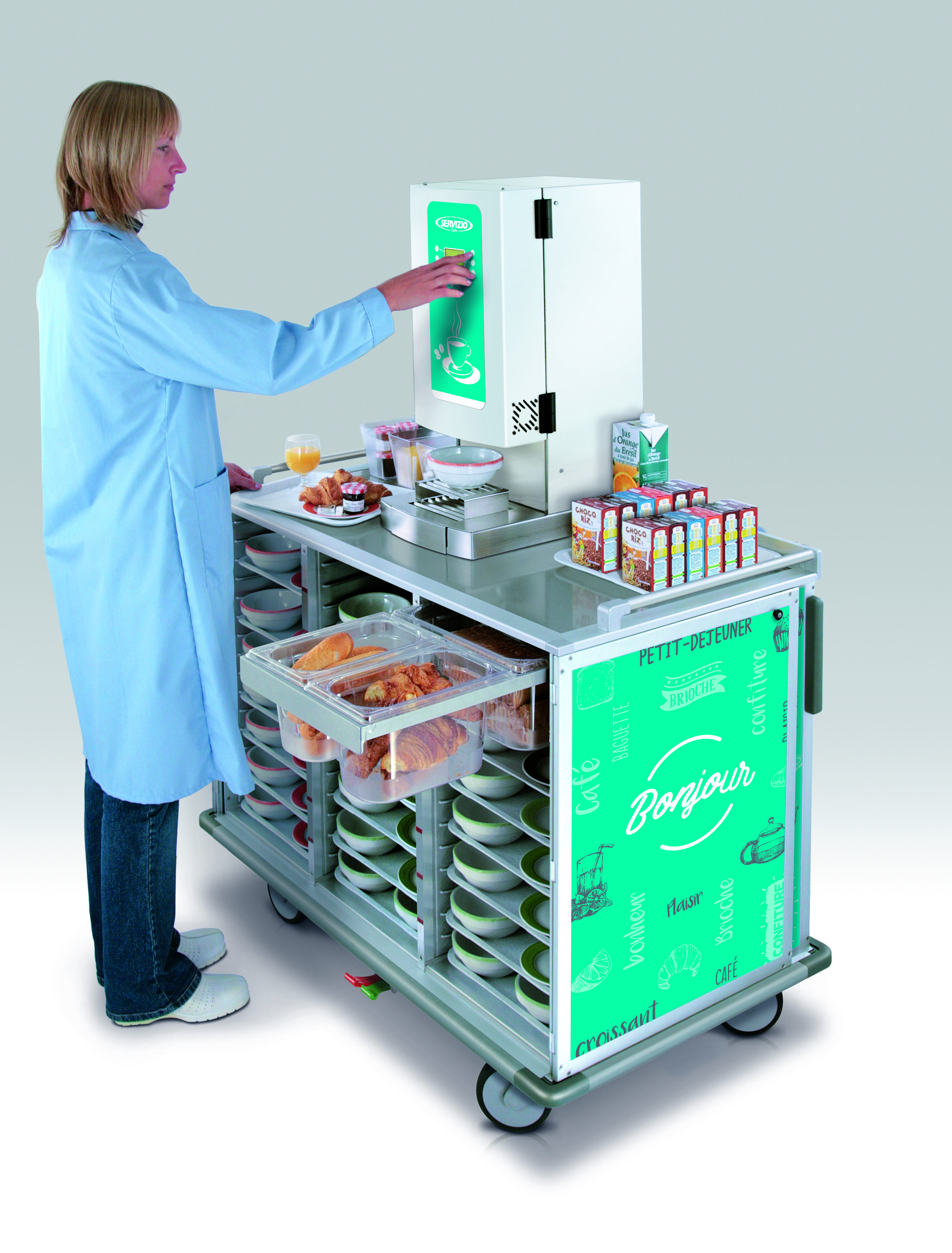 Chariot De Distribution Des Repas En Ehpad