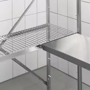 Crochet d'angle pour tablette inox filaire - lot de 2