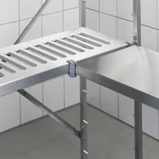 Crochet d'angle pour tablette inox pleine - lot de 2