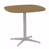 Table carrée angles arrondis Tamaris - 80 x 80 cm - piétement croix époxy - stratifié