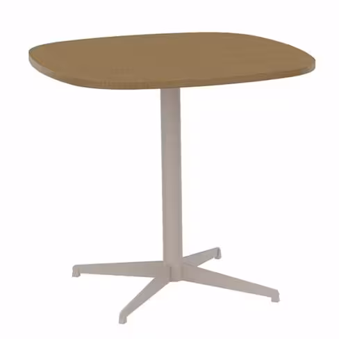 Table carrée angles arrondis Tamaris - 80 x 80 cm - piétement croix époxy - stratifié