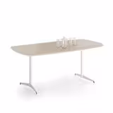 Table rectangulaire angles arrondis Tamaris - 190 x 80 cm - piétement dégagement latéral époxy - stratifié