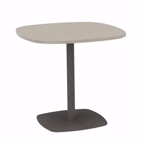 Table carrée angles arrondis Tamaris - 80 x 80 cm - piétement socle carré - stratifié