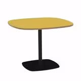 Table carrée angles arrondis Tamaris - 100 x 100 cm - piétement socle carré - stratifié