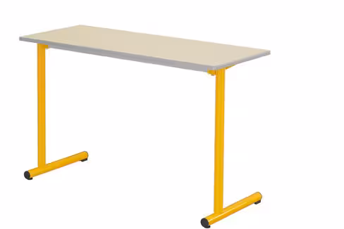 Table Polya 130x50 cm T7 - plateau coloris au choix - chants surmoulés - piétement coloris au choix - par 2