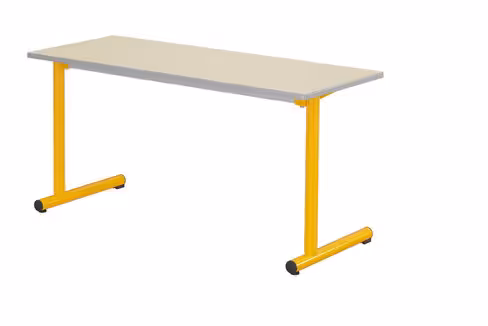Table Polya 130x50 cm T4 - plateau coloris au choix - chants surmoulés - piétement coloris au choix - par 2