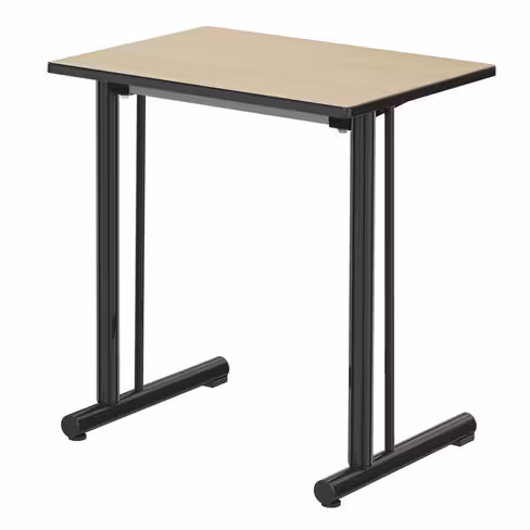 Table Polya renforcé 70x50 cm T6 - hêtre miel/noir - chants surmoulés - coloris noir Pékin - par 2