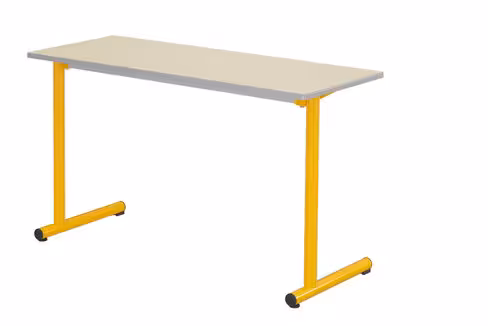 Table Polya 130x50 cm T6 - plateau coloris au choix - chants surmoulés - piétement coloris au choix - par 2