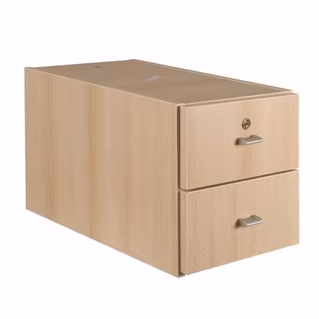 Caisson 2 tiroirs avec serrure pour chaire Saffi serrure - hêtre miel