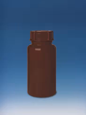 Flacon, LDPE, col. large, 100 ml, GL 32, orange, opaque,bouchon à vis x 100