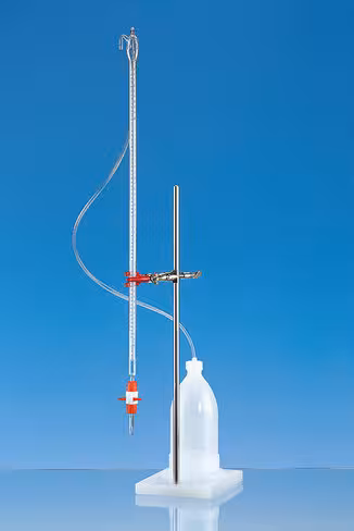 Burette à zéro automatique blaubrand classe as 50 ml avecflacon pe 1 l