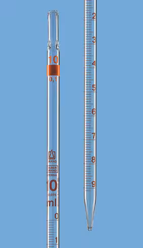 Pipette graduée SILVERBRAND ETERNE classe b type3 1 ml:0,01 ml écoulement total