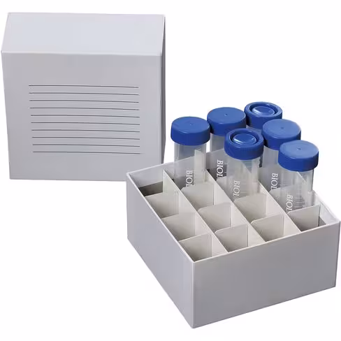 Boîte cryogénique en carton pour tubes à centrifuger 15 ml 36 puits