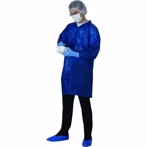 Blouse visiteur polypropylène coloris bleu foncé taille XL x 50