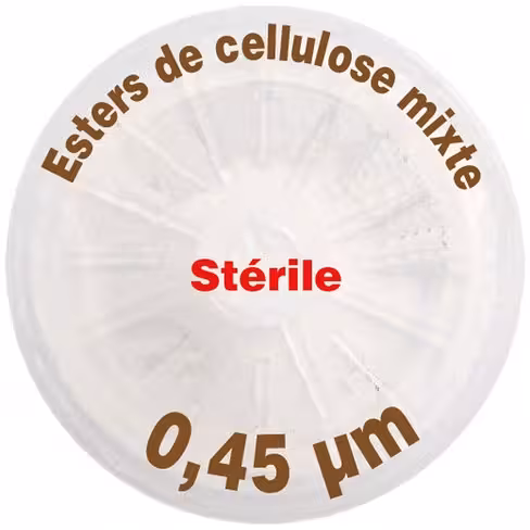 Filtre-seringue MCE stérile porosité 0,45 µm Ø 25 mm LMR x 50