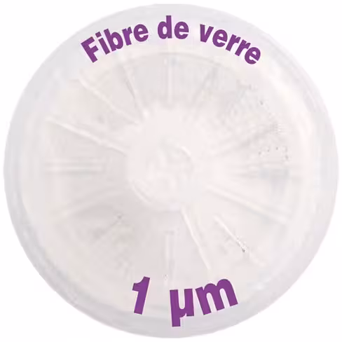 Filtre-seringue Fibre de verre porosité 1 µm Ø 25 mm LMR x 50