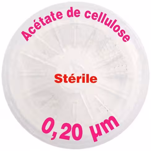 Filtre-seringue AC stérile porosité 0,20 µm Ø 30 mm LMR x 50