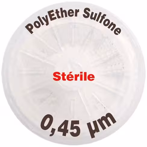 Filtre-seringue PES stérile porosité 0,45 µm Ø 25 mm LMR x 50