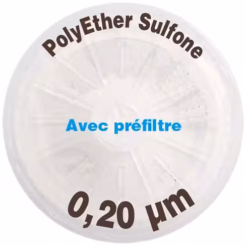 Filtre-seringue PES avec préfiltre porosité 0,20 µm Ø 25 mm LMR x 1000