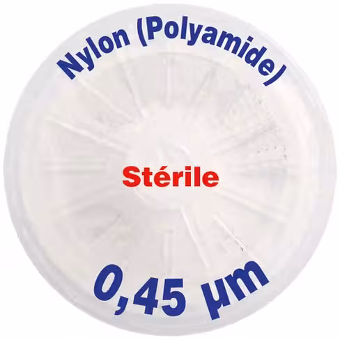 Filtre-seringue PA Nylon stérile porosité 0,45 µm Ø 25 mm LMR x 50