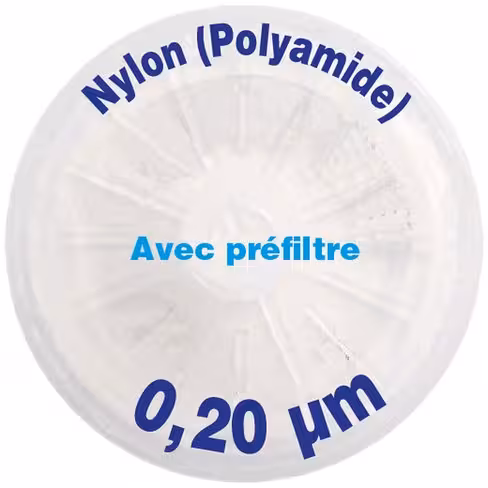 Filtre-seringue PA Nylon avec préfiltre porosité 0,20 µm Ø 25 mm LMR x 1000