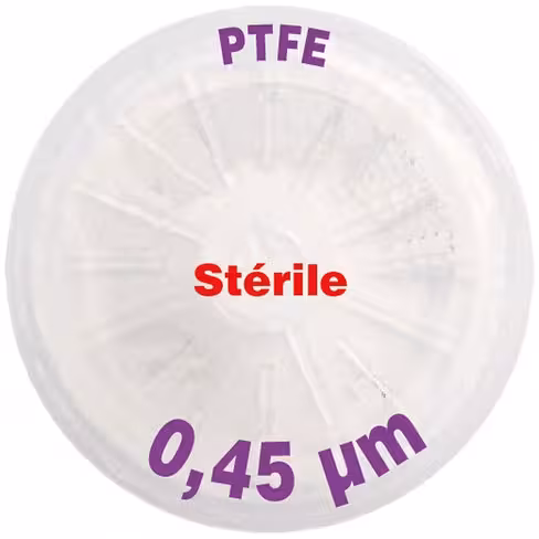 Filtre-seringue PTFE stérile porosité 0,45 µm Ø 30 mm LMR x 50